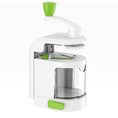 Hachoir à légumes multifonctionnel, 4 en 1 avec lames remplaçables, aucun démontage requis, hachoir à légumes de cuisine et de maison avec base à ventouse (blanc).