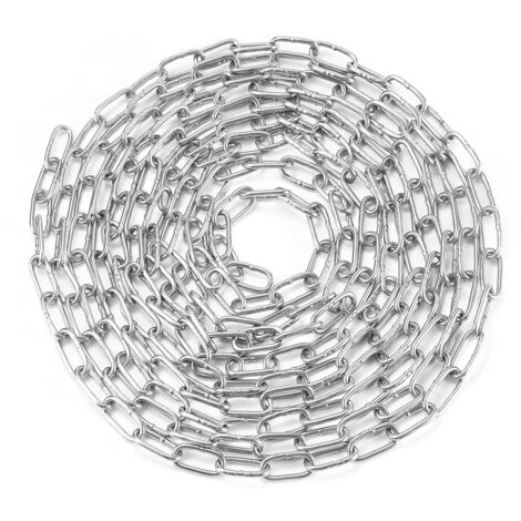 Chaîne en acier inoxydable 304, chaîne soudée robuste et lourde pour clôture, chaîne de marche et de chien, chaîne de séchage, charge maximale 80 kg (3 mm - 5 mètres)