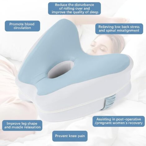 Coussin Pour Jambes Et Genoux Dormir Sur Le Côté - Mousse Mémoire De Forme Ergonomique - Soulagement Dos Et Hanches