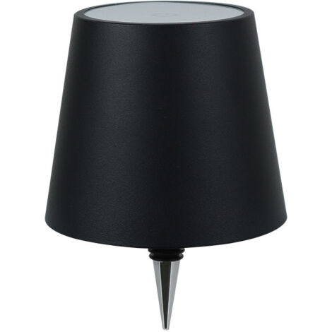 Lampe de bureau LED d'ambiance avec chargeur et prise bouteille - Noir