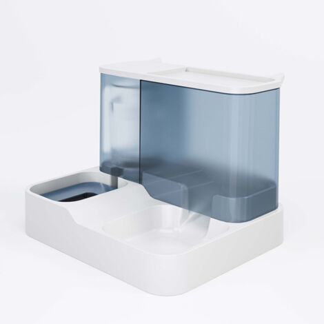 Distributeur Automatique Nourriture Et Eau 2 En 1 Pour Chats Et Petits Chiens Bleu