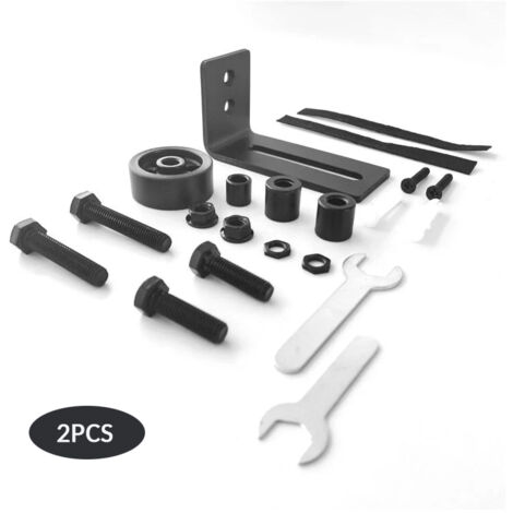 Lot de 2 rails de sol multifonctionnels pour porte de grange, rails de sol à roulettes réglables, rails de sol pour porte coulissante 8 en 1,pour portes de grange, chambres, garages (1/5)