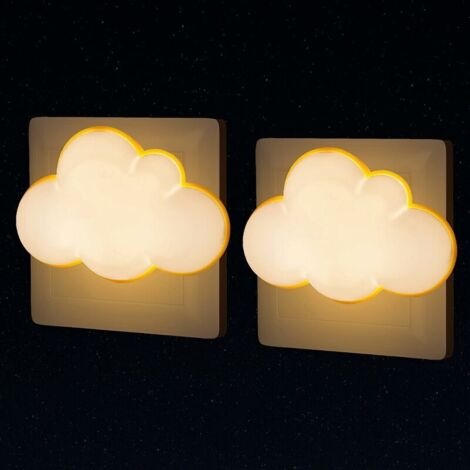 Veilleuse Nuage Prise Électrique [Lot de 2] Lampe Nomade Enfant de Nuit avec Capteur Crépusculaire, Petite LED Applique pour Chambre de Bébé, Lampe Mural Couloir, Escalier Éclairage (1/5)
