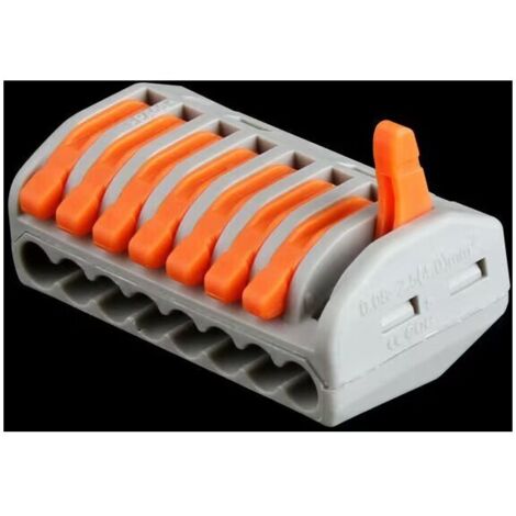 Lot de 10 connecteurs électriques 222-418 – Bornes de connexion 8 conducteurs – Section 0,08 à 2,5 mm² – Tension 400V, courant 32A - 10pcs