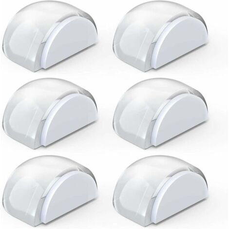 Butées de Porte Transparentes Stop-Porte Adhésif au Sol et Parquet, Butoirs de Porte Protection de Portes et Murs, 6pcs(Demi - carré) (1/5)