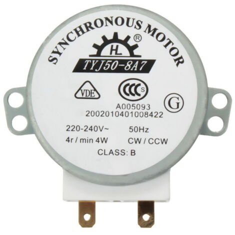 Moteur TYJ50-8A7 220-240V AC 4R / Min CW/CCW 50Hz pour table de tour de four à micro-ondes-RAPANDA