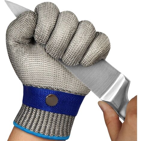Gants Anti Coupure En Maille Acier Inoxydable Pour Boucherie, Découpe De Viande, Poisson Et Hachage – Version Améliorée (1/4)