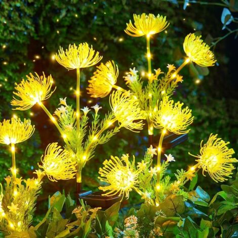 Lot de 4 Lampes Solaires Étanches en Forme de Fleurs pour Jardin, Pelouse, Terrasse et Balcon – Éclairage Extérieur Automatique (1/4)