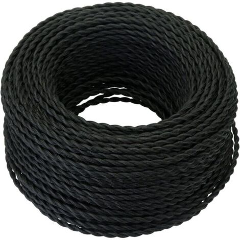 Câble Électrique Textile Rétro 10 m – Corde en Chanvre Tressée 2 × 0,75 mm² pour Suspension Lampe DIY (1/4)