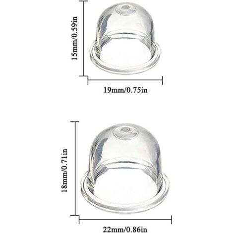 12 Pièces Pompe D’amorçage Pour Carburateur 19 mm Et 22 mm Compatible Débroussailleuse Tronçonneuse Souffleur Tondeuse