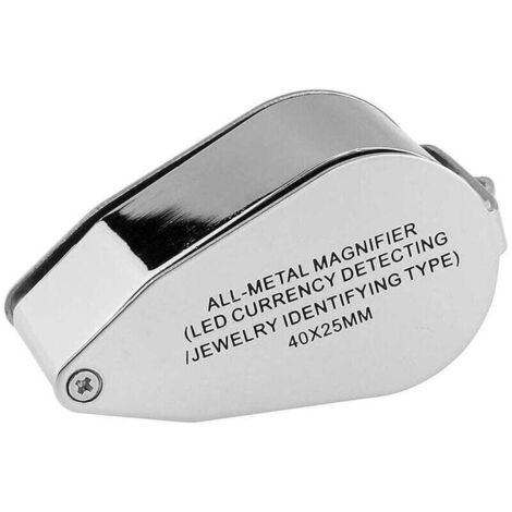 Loupe de bijoutier 40x pliante avec éclairage LED intégré pour inspection précise des pierres, pièces et documents (1/3)