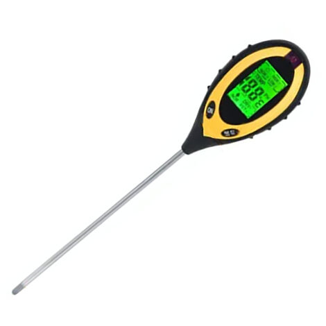 Testeur 4-en-1 pour Sol : Température, Luminosité, Humidité et pH – Idéal pour Jardin Familial, Vergers, Riz et Légumes