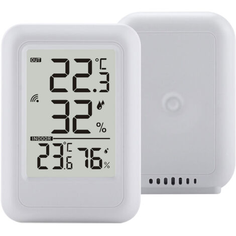 Thermomètre Numérique Intérieur Extérieur avec Écran 2,56 Pouces et Surveillance Température Humidité (1/3)
