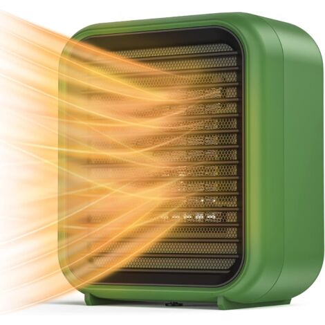 Mini Radiateur Céramique Victop 800W Radiateur electrique 2 Niveaux de Puissance mini radiateur soufflant électrique avec vent chaud protection contre la surchauffe et le renversement (Vert) (1/4)