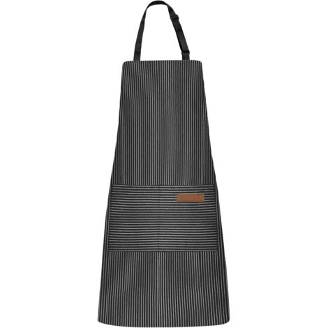 Tabliers de cuisine de chef, tablier ajustable avec poche, tablier de cuisine, tablier imperméable pour cuisiner, faire la cuisine, jardiner (1/4)