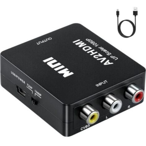 Adaptateur RCA vers HDMI 1080P – Convertisseur AV/Composite avec câble d’alimentation USB pour PS2, GameCube, caméscope VHS et DVD (1/5)
