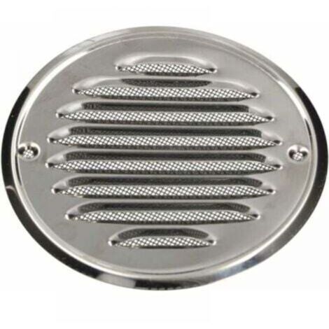 Grille d’aération ronde en acier inoxydable 140 mm avec vis et moustiquaire – lamelles antirouille, haut débit et design discret (1/5)
