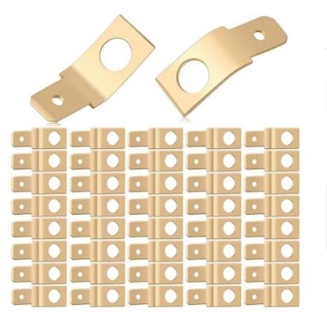Lot de 100 connecteurs mâles en laiton de 6,35 mm (1/4"), connecteurs de fils en laiton, alimentations à sertir. (1/3)