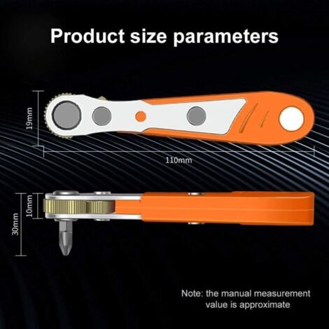 Tournevis cruciforme PH2 de 110 mm avec cliquet mini 1/4″ et embouts interchangeables – haute précision, conception ergonomique réversible (1/3)