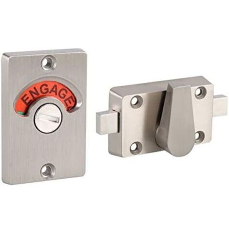 Verrou de porte en acier inoxydable avec indicateur « Occupé/Libre » – Salle de bain & toilettes publiques – Vis incluses (1/4)
