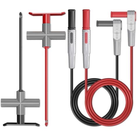 Fils de test multimètre 2 pièces – fiche banane 4 mm mâle-mâle avec sondes de perforation pour réparation automobile (1/4)