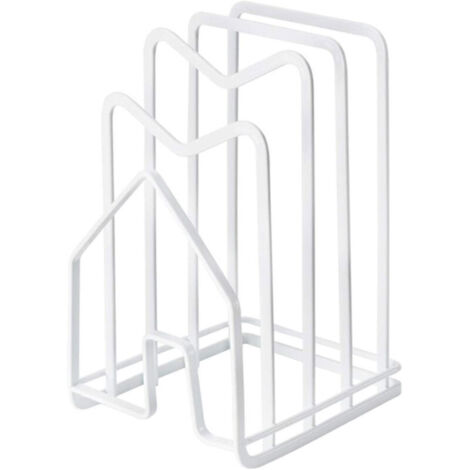 Porte-planches à découper et couvercles de casseroles blanc, support autostable pour ustensiles de cuisine, polypropylène résistant (1/4)