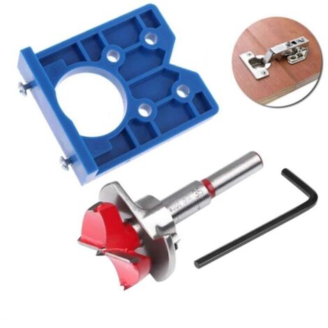Gabarit pour charnières à méplat 35 mm – Jeu de forets réglables + fraises pour placards et plaques de montage – Menuiserie (1/4)