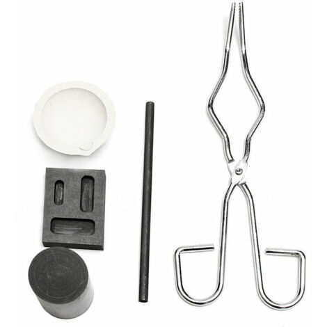 Kit de fonderie 5 pièces en graphite résistant à la chaleur pour fonte d’or, argent et métaux précieux – creusets + lingotière (1/3)