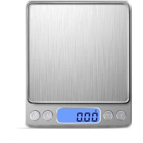 Coocheer – Balance de cuisine électronique 2000g/1g – Écran LCD rétroéclairé – Fonction tare – Acier inoxydable – Mesure précise pour cuisson
