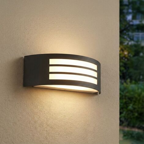 Arum Lighting – Applique extérieure IP44 gris anthracite – Métal et plastique – Culot E27 – Dimensions L 31,8 cm H 10 cm – Pour terrasses et balcons (1/5)