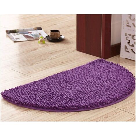 Demi-Cercle Tapis Salle Bain, Doux Absorbant Chenille Tapis De Baignoire Duveteux Antidérapante Tapis Tapis De Bain Demi-Lune pour Baignoire Lavable en Machine -violet-40 x 60-Fei Yu (1/3)