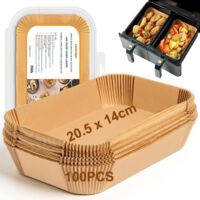 Lot De 200 Feuilles De Papier Parchemin Perforé Pour Friteuse Air Ninja Foodi Dual - 21x14 Cm - Anti-adhésif, Résistant à 250°C