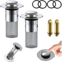 Bathroom Sink Stopper Hair Catcher, Pop Up Sink Drain Filter with Removable Stainless Steel Filter Basket Hair Catcher, Bathroom Sink Drain Strainer, for Bathroom Sink Stopper Replacement