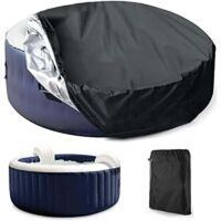 Aiperq – Bâche de protection pour spa rond 210 cm – Tissu Oxford 210D résistant aux UV et à l'eau – Cordon ajustable pour maintien sécurisé