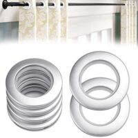 50 Piezas Ojales de Cortina con Clip de Plástico Desmontables Anillos de Ojales de Cortina Interior 33 mm para Cortina de Ventana Ducha Puerta de Guardarropa (Plata)