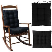 Cojines para mecedora, cojines para asiento/respaldo con lazos, juego de cojines para tumbona, cojín acolchado para silla de patio