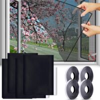 Mosquiteras para Ventana, Mosquitera, 3 Piezas 150 cm x 200 cm Protección Contra Insectos para Ventana Mosquitera para Ventana, Kit de Protección Anti Mosquitos (Blanco)