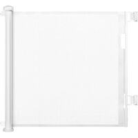 Barrera de Seguridad Retráctil para Escaleras para Bebés, Niños y Perros, 0-150 cm de Ancho, Barrera de Seguridad para Bebés Ampliable, Vallas para Escaleras, Pasillos, Interiores y Exteriores (Blanco