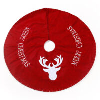 Aiperq Christmas Tree Skirt, 35 Inch Crimson Elk Skirt Cover, Non-woven Christmas Tree Mat, Suitable for Christmas Party Winter Holiday New Year Decoration
