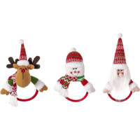 Aiperq 3pcs Christmas Towel Ring Snowman Old Man Moose Towel Ring Bathroom Towel Rack Christmas Ornament Hanging Wall Decor