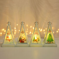 Aiperq Christmas Decoration Lights Pyramid LED Lantern Portable Lights Battery Operated Christmas Decorations Gift Pack of 4