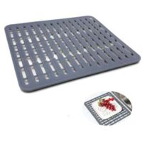 32,5 x 28,7 x 1,1 cm, Gris - Tapis ou protège-évier en silicone - Petit modèle
