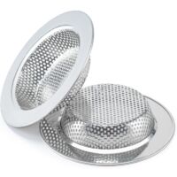 Lot de 2 crépines d'évier, adaptées à la plupart des paniers d'évier de cuisine, conception à double couche améliorée pour plus de sécurité (diamètre extérieur de 4,5 pouces).