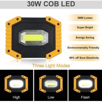 PROJECTEUR LED DE chantier 30W 2000lm 4000K avec trépied EUR 35,00