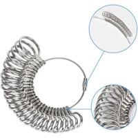 Anneau Mandrin Sizer Aluminium + Jauge Caoutchouc Marteau - Mesure Bague Outillage