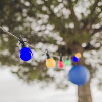 Guirlande guinguette LED multicolore 3 m – idéale pour fêtes, jardin et terrasse, avec 30 lampes étanches et fil flexible