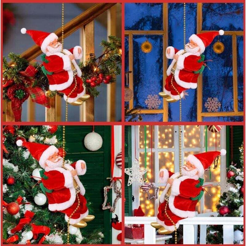 Figurine Père Noël Sur échelle Pliable Avec 552 LED 50x200 Cm Decoration Noel Lumiere Noel Sapin De Noel Pere Noel Figurines Noel 86288970