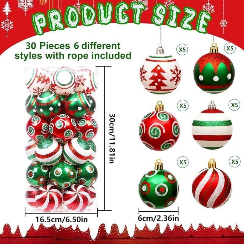 46 Pièces Boule De Noel, 3-6cm Incassable Decoration Sapin