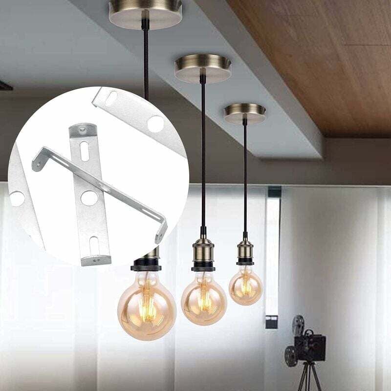 Support De Fixation Plafonnier SOURCING MAP 2 Kits 190mm Plaque Luminaire Universel En Acier Pour Suspension Murale Maison Bureau - Maison