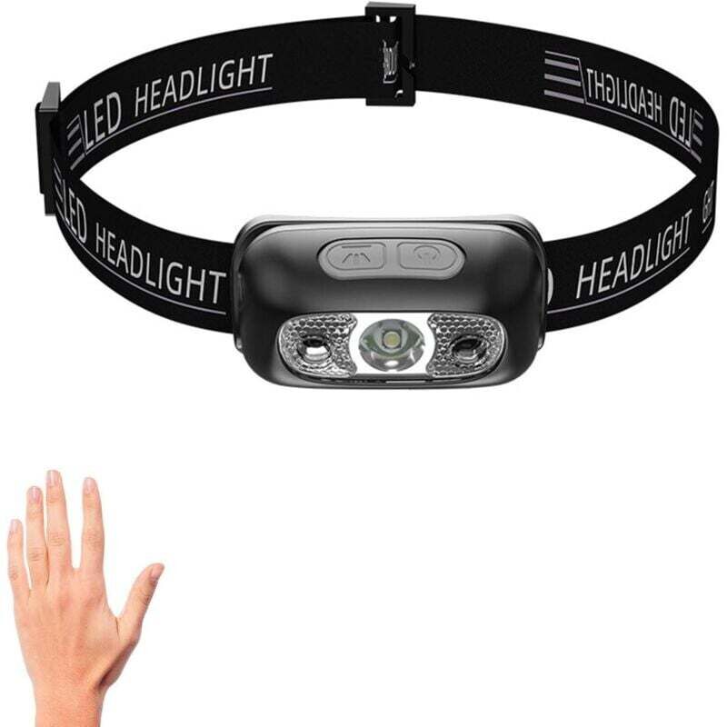 Lampe Frontale LED Rechargeable USB, COB+XPE, 350 Lumens, Capteur De Mouvement, étanche IPX4